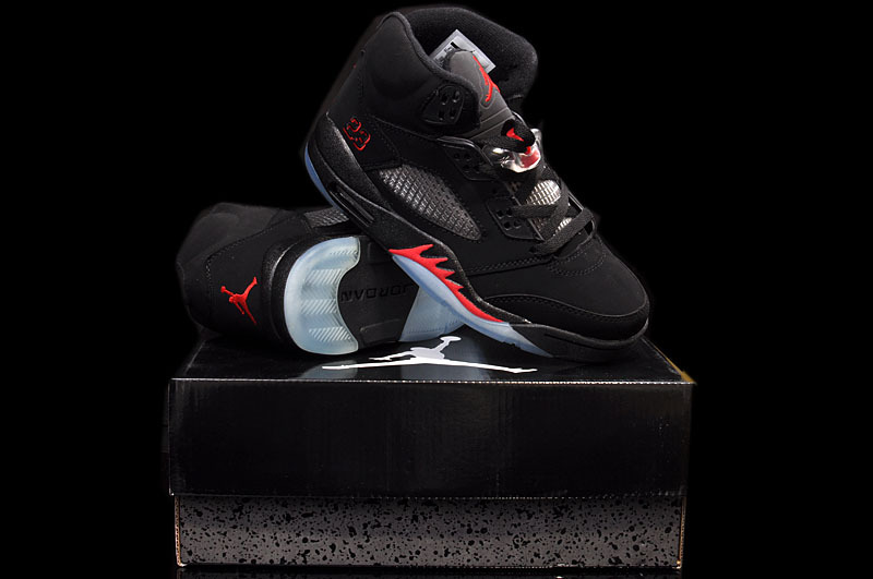 Air Jordan 5 Women Shoes Black/Gray Online